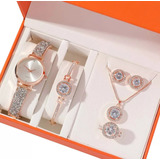 Reloj Collar Pulsera Mujer Regalo Mama Dia Madres Kit 5 Pzs