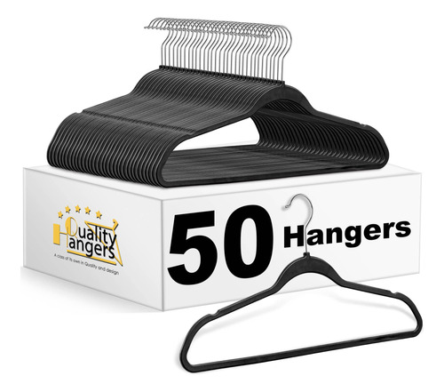 Quality Hangers Paquete De 50 Perchas De Plstico Delgadas Pa