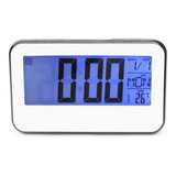 Reloj Alarma Con Sensor Despertador Digital De Mesa Negro Color Del Fondo Blanco