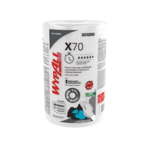 Wypall X70 Plus  Rolo Com 88 Panos - Kimberly Clark Original