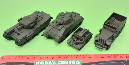 1/72 Lote X 4 Vehiculos Militares 2° Guerra Aliados Plastico