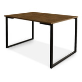 Mesa De Jantar Industrial Pés De Ferro 120x80 C/tampo Em Mdf