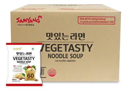 Ramen Coreano Vegetales Samyang Vegetasty Caja 40 Piezas