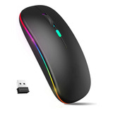  Mouse Inalámbrico Ergonomico Ratón Wireless Recargable Led