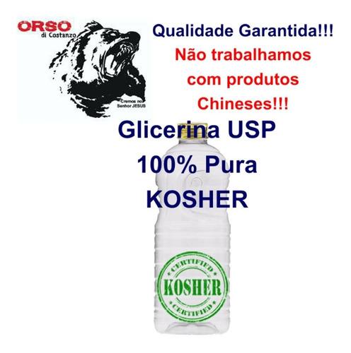 Glicerina Vegetal Bi-destilada Usp Laudo Pura 100% 1l