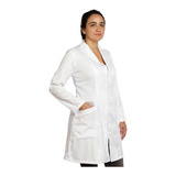 Jaleco Feminino Branco Gola Xale Acinturado Gabardinepremium