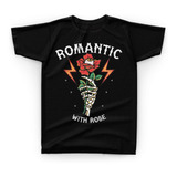 Camiseta Camisa Romantic With Rose Flor Raio Caveira - G12