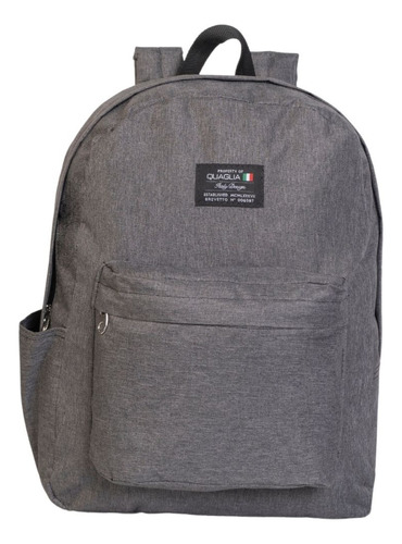 Mochila Clasica Urbana Ucla Universitaria Escolar Color Gris Melange Oscuro Diseño De La Tela Liso