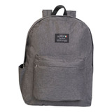 Mochila Clasica Urbana Ucla Universitaria Escolar Color Gris Melange Oscuro Diseño De La Tela Liso