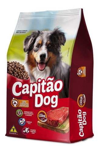 Ração Capitão Dog Cães Adultos Sabor Carne 14 Kg - Magnus