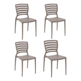 Conjunto Com 4 Cadeiras Tramontina Sofia Summa Camurça