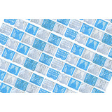 50 Mts Papel Picado Plastico Virgen De Juquila Azul - Blanco