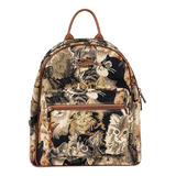 Tapestry Casual Mochila Mochila Mujer Bolsos Con Gatos Marro