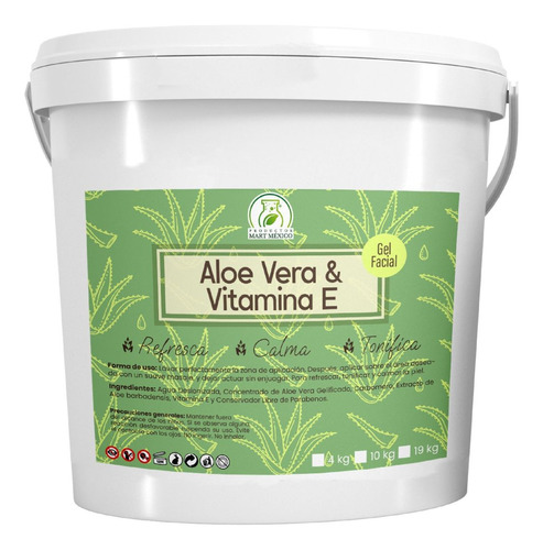 Gel Facial De Aloe Vera Con Vitamina E (4 Kilos)