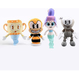 Figura De Peluche Cuphead De 4 Piezas, Juguetes De Regalo Pa