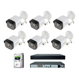 Nvr 08 Canais Hikvision Poe+06 Cameras Bullet Ip Full+ Hd 1t