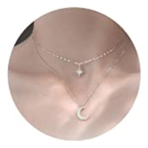 Collar De Estrella Y Luna Para   Gargantilla De Cadena