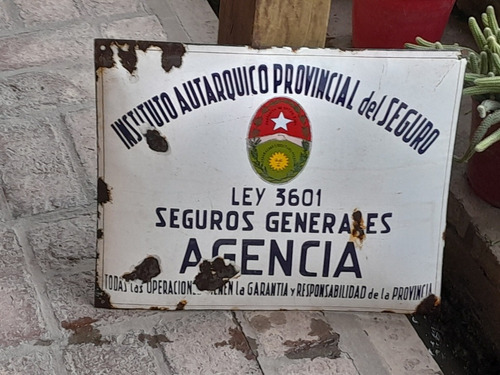 Antiguo Cartel Enlozado Seguros Agencia Bombé 