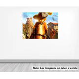 Vinil Sticker Pared 100cmlado Gato Con Botas Shrek Mod 0011