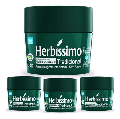 Desodorante Herbissimo Creme C/ 3 Tradicional Wxz