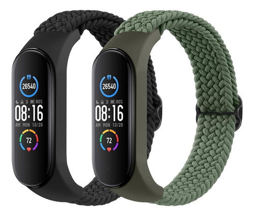 Correa Trenzada Nailon 2 Piezas Para Xiaomi Mi Band 7/