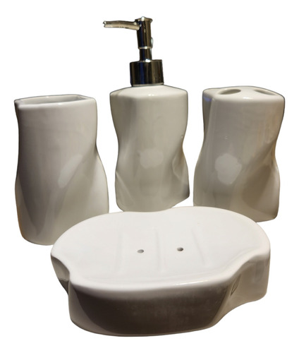 Set Baño Accesorios  Dispenser Vaso Jabonera Porta Cepillos