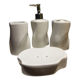 Set Baño Accesorios  Dispenser Vaso Jabonera Porta Cepillos