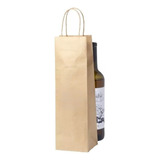 Bolsas De Papel Madera Kraft Para Vino 40x14x8 25 Unidades