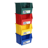 Pack De 4 Contenedores Wenco 40x44x34 Cm Az/am/rojo/verde