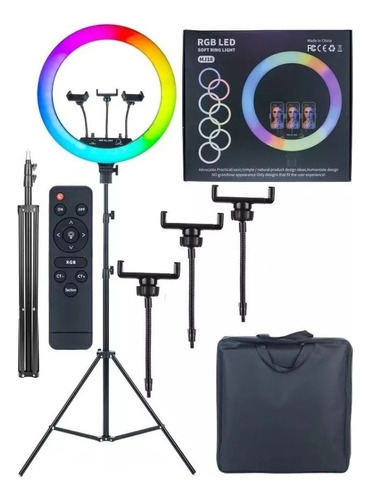 Ring Light Rgb 18 Polegadas Iluminador Led 46cm Tripé 2m