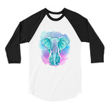 Playera Raglan 3/4 Elefante Hindú Moda