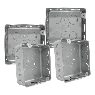 Caja De Registro Alfa Galvanizada Cuadrada 3/4 PuLG 20pzs Color Gris