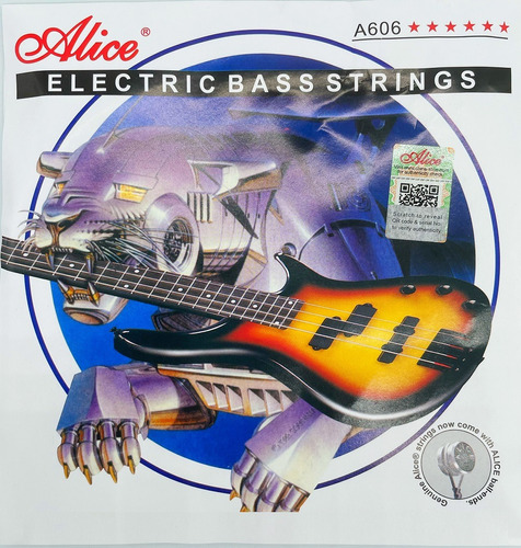 Cuerdas Bajo Eléctrico Alice 5 Cuerdas Bass 45-130 Nickel