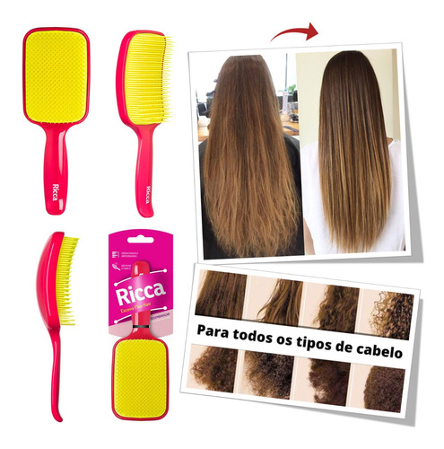 Escova De Cabelo Para Desembaraçar Flex Hair Ricca Original