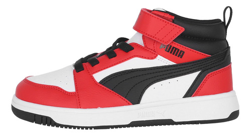 Zapatilla Puma Rebound V6 Mid Niño Red/white/black