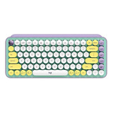 Teclado Sem Fio Logitech Pop Keys - Verde/lilás - 920-01071