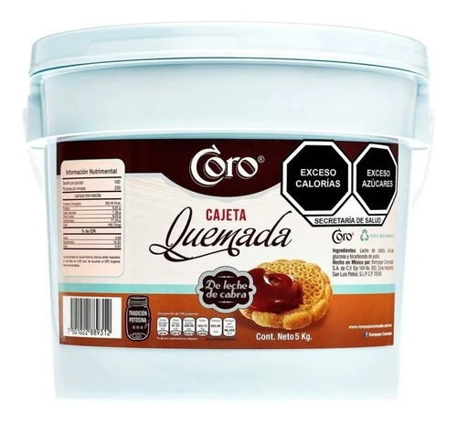 Cajeta Coronado Quemada Leche De Cabra 5 Kgs Tienda Oficial