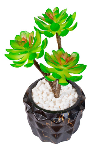 Planta Bonsai Artificial Suculenta Maceta De Ceramica