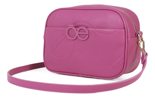 Bolsa Crossbody Cloe Monograma Troquelado Herraje Metalico Color Fucsia