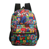 Mochila Escolar Super Mario Bros De Costas  Juvenil