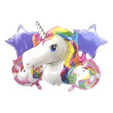 Bouquet 5 Globos Unicornio 60cm3d+4metalizados 45cm