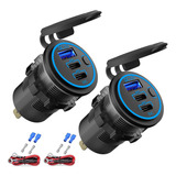 Paquete De 2 Cargadores Usb De 12 V Con Cable Usb Multipuert