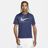 Playera Running Para Hombre Nike Dri-fit Uv Miler Azul 