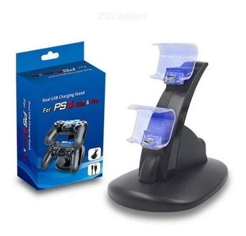 Base Soporte Cargador 2 Joystick Doble Ps4 Slim Y Pro Premiu