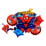 Bouquet Globos Spiderman Avengers Telarana Azul