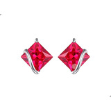 Aretes Rubi 2.8 Cts Plata 1ra Ley 925 By Thi Tur® Lazo