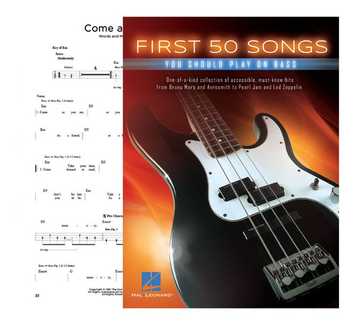 Partitura Bajo First 50 Songs Bass Tab Digital Oficial
