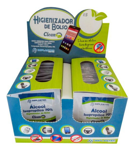 Higienizador De Bolso Implastec Alcool Isopropilico 70%