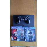 Play Station 4 + 1 Control + 3 Juegos