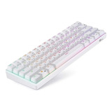 Teclado Royal Kludge Rk61 Red Switch Hotswappable Blanco